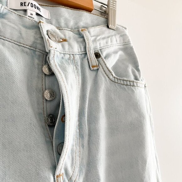 Re/Done High Rise Loose Jeans (Bleach Destroy) - Picture 5 of 12